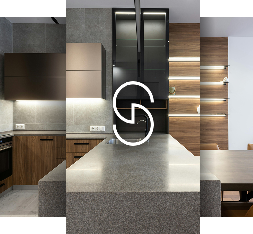 Craftsman working on a granite countertop